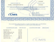 CLIA Certificate Exp 2022-09-13