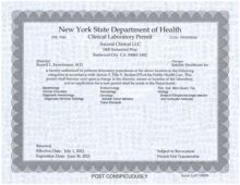 NYSDOH Clinical Lab Permit_Exp 2023-06-30